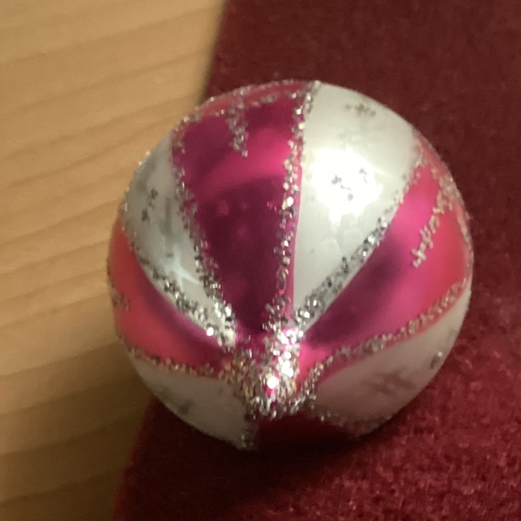 Ornament Christmas Poland Teardrop Heavy Glitter Indent Mirror Reflector 3 1/2in - Picture 5 of 12